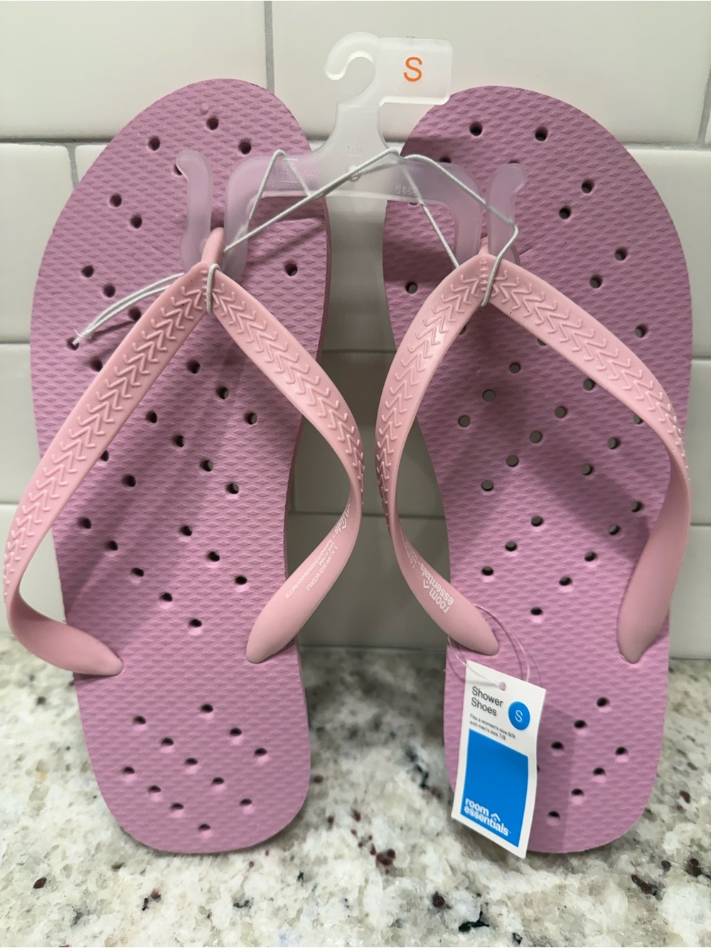 3/$15* Room Essentials Pink Perforated Shower Flip Flops NWT